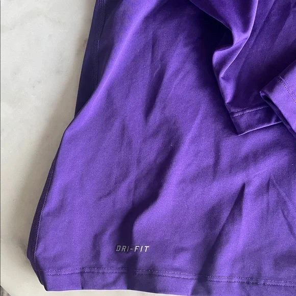Nike Purple Long Sleeve V-Neck Performance Top - Picture 3 of 4